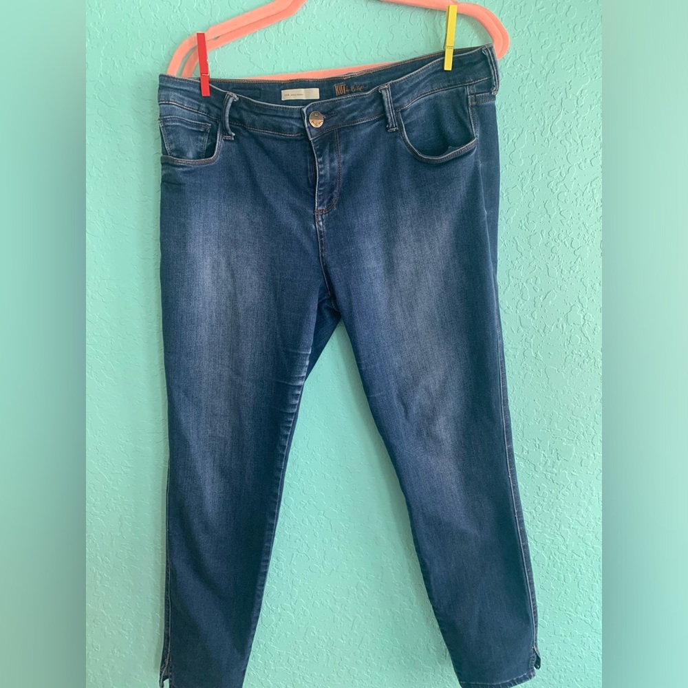 Kut from the Kloth Dark Blue Ava ankle Skinny Jeans 14